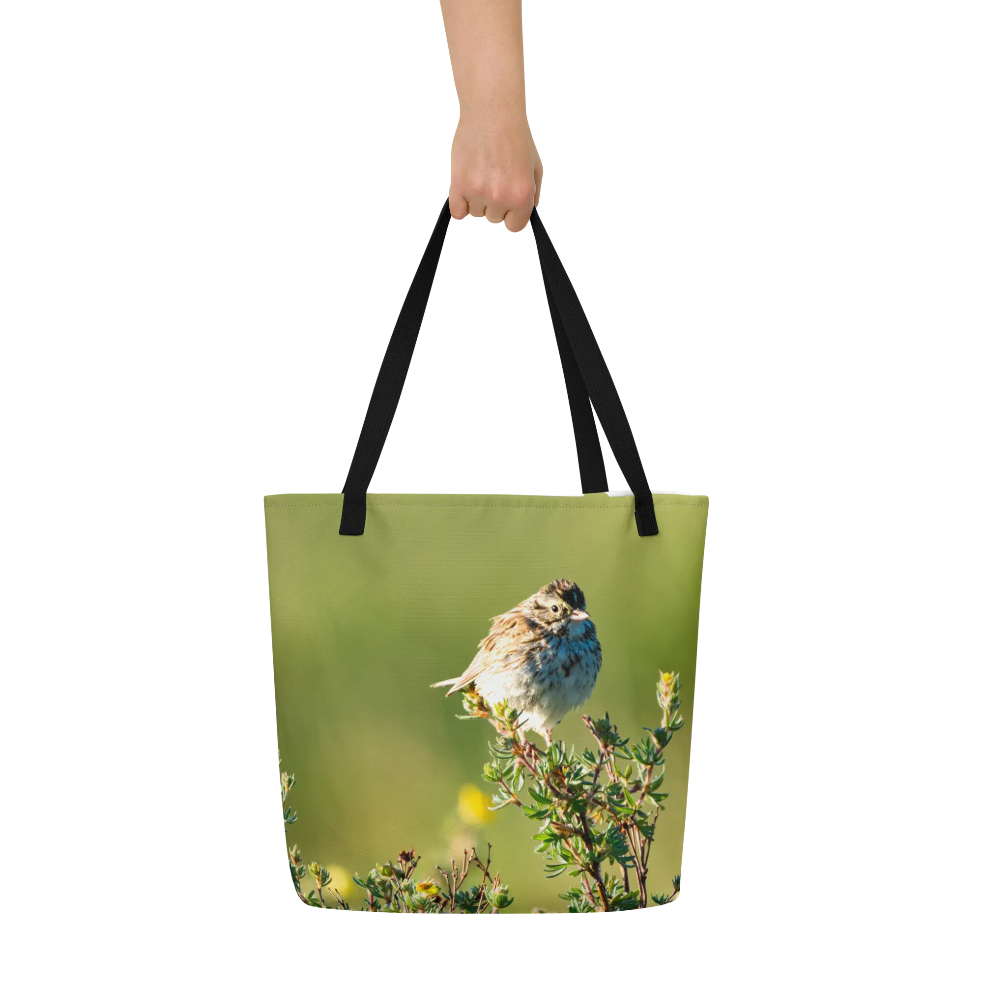 Song Sparrow All-Over Print Large Tote Bag