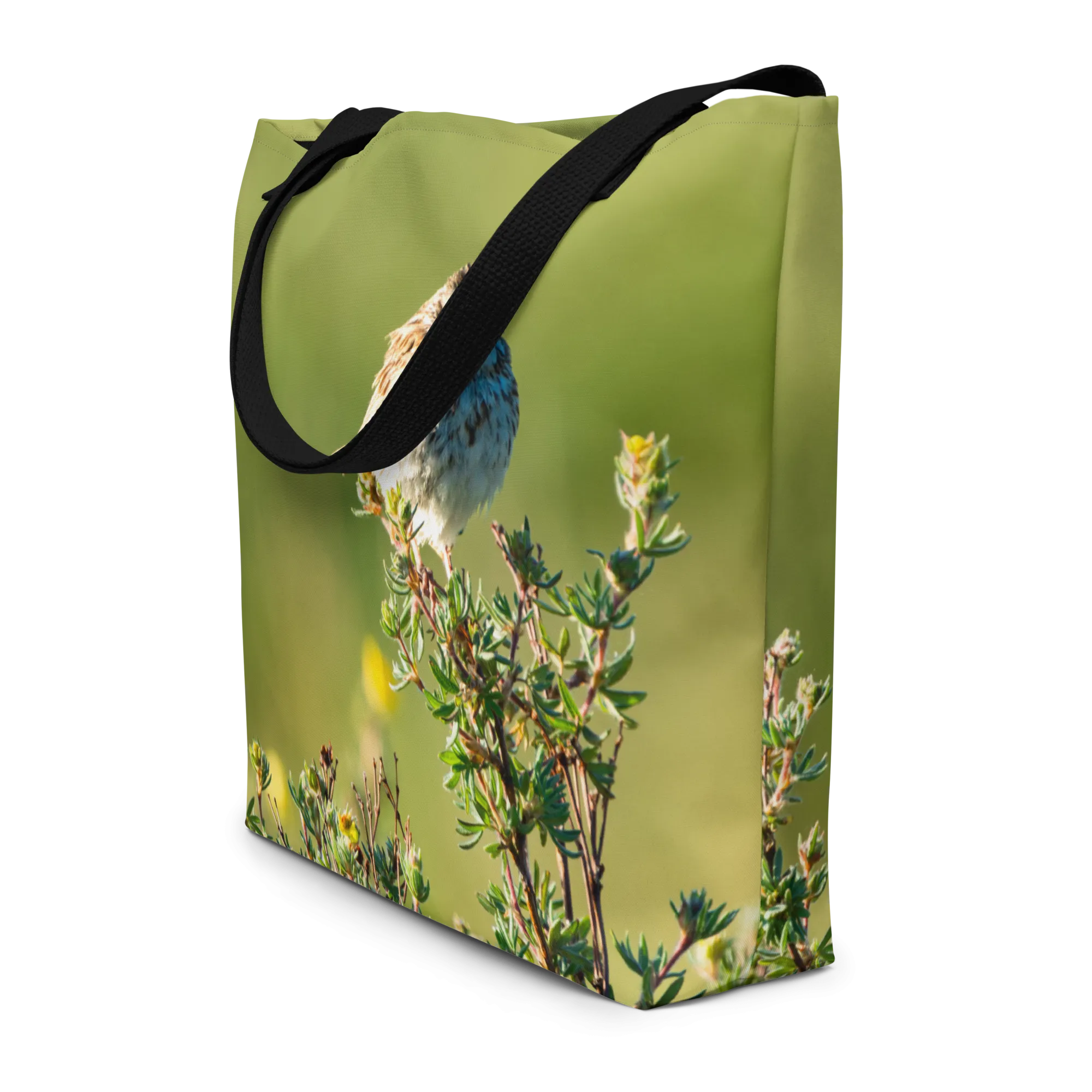 Song Sparrow All-Over Print Large Tote Bag