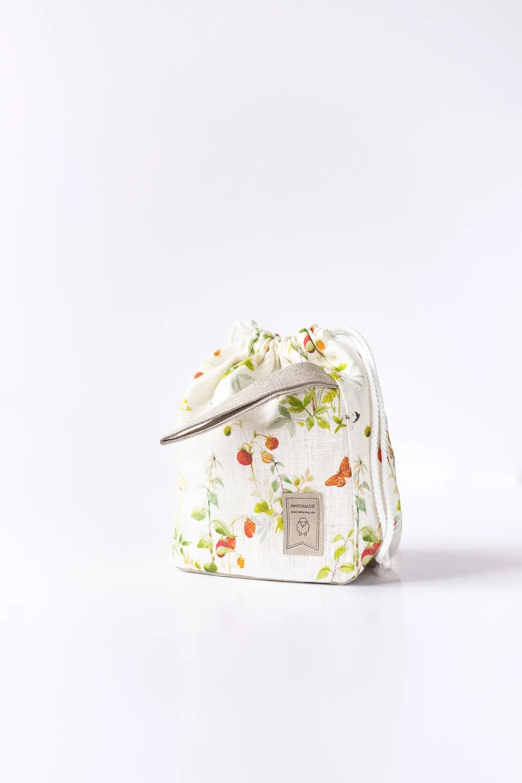 Strawberry pattern Project Bag. Small.
