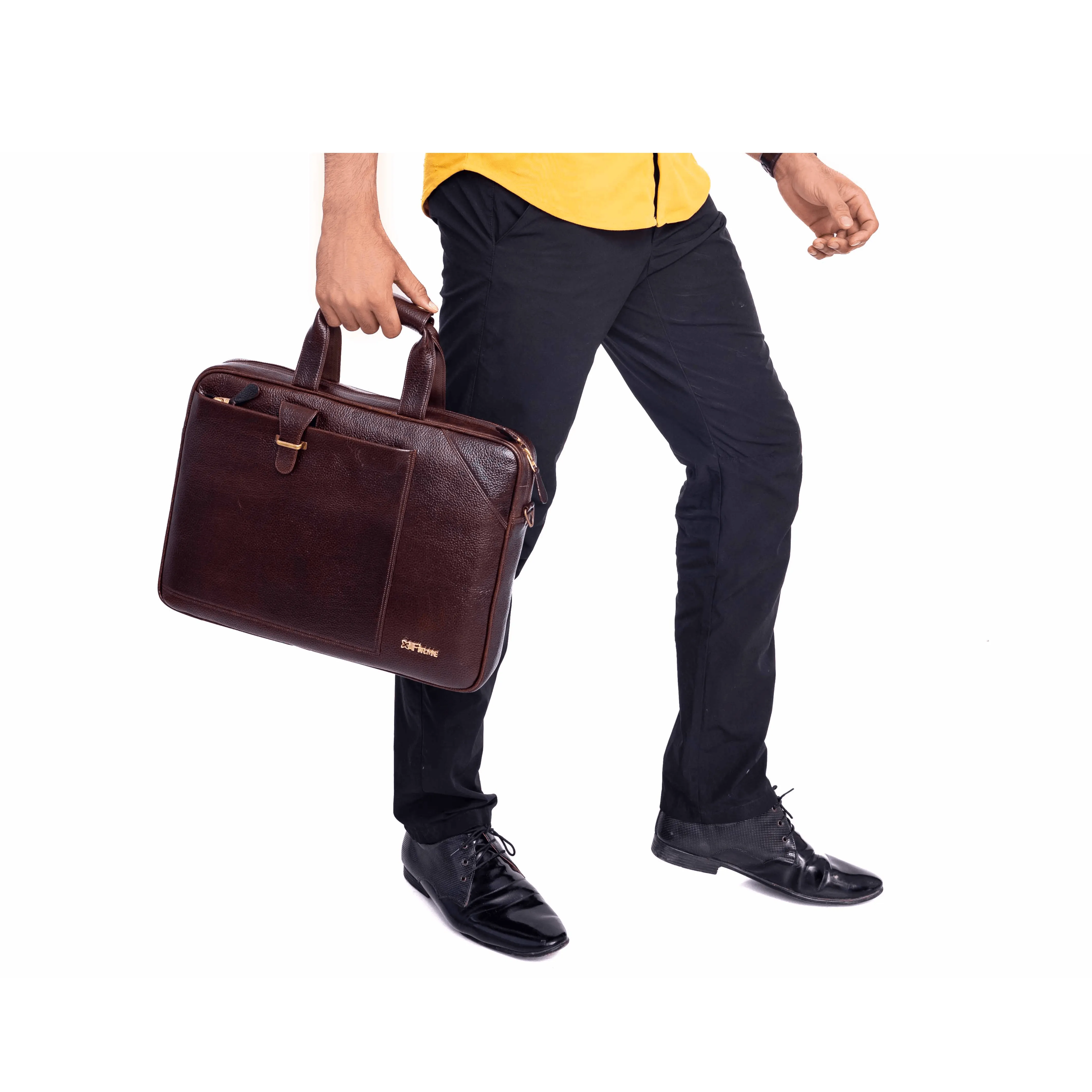 Stud Leather Laptop Bag