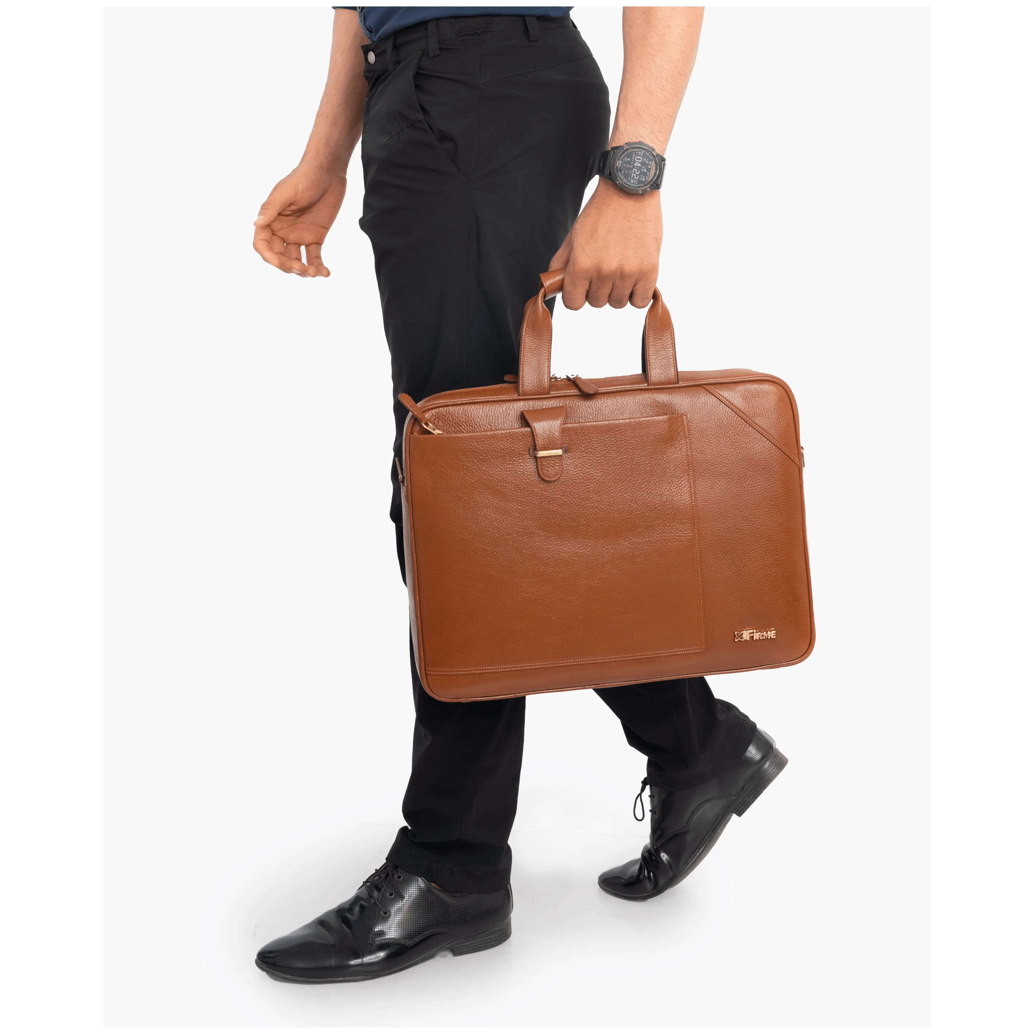 Stud Leather Laptop Bag