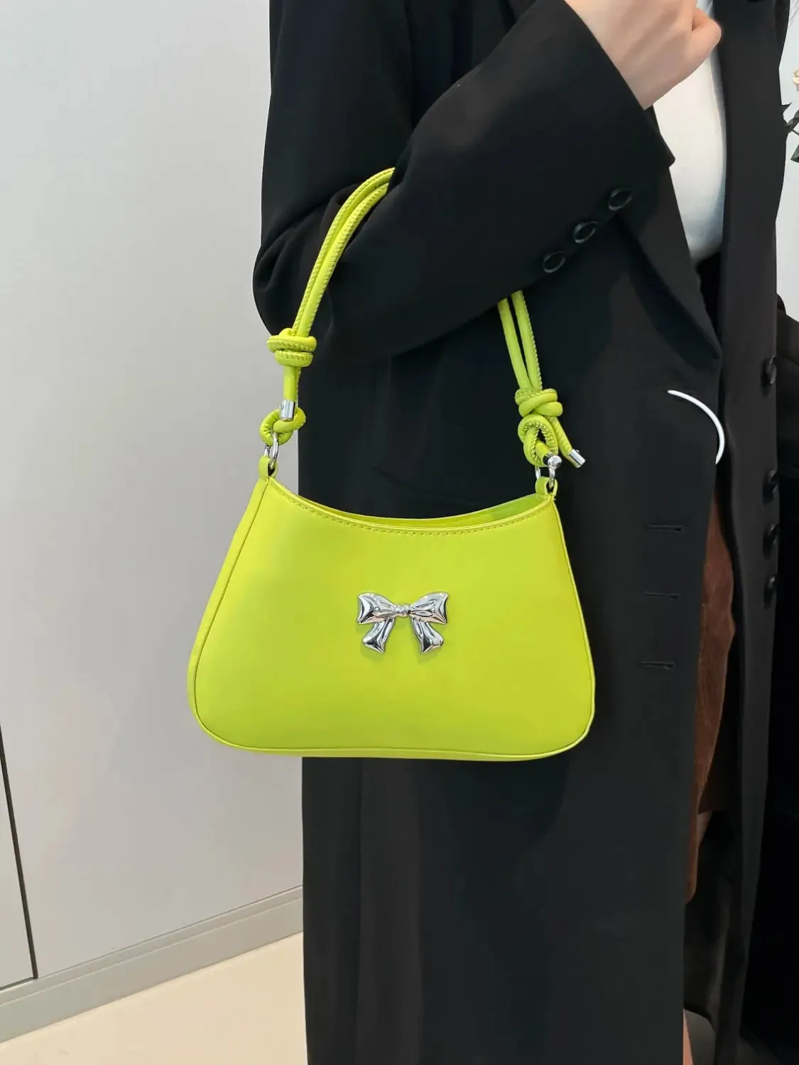 'Talia' Bowknot Leather Shoulder Bag