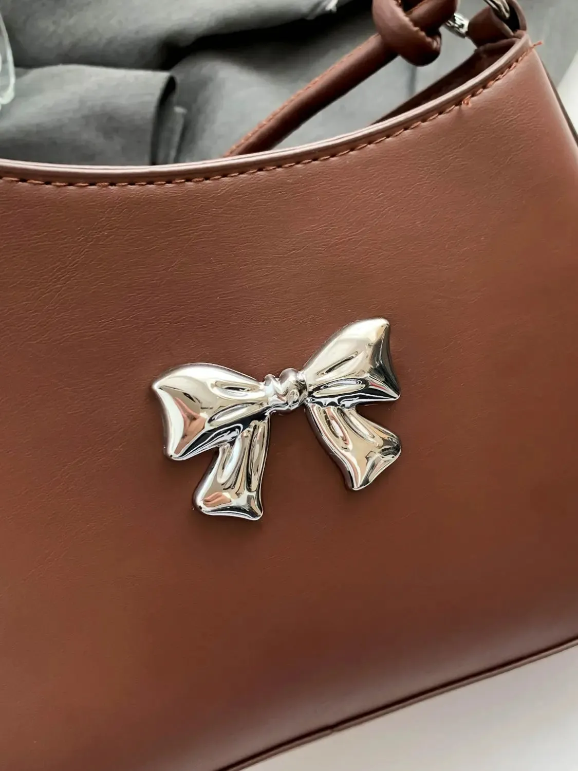'Talia' Bowknot Leather Shoulder Bag