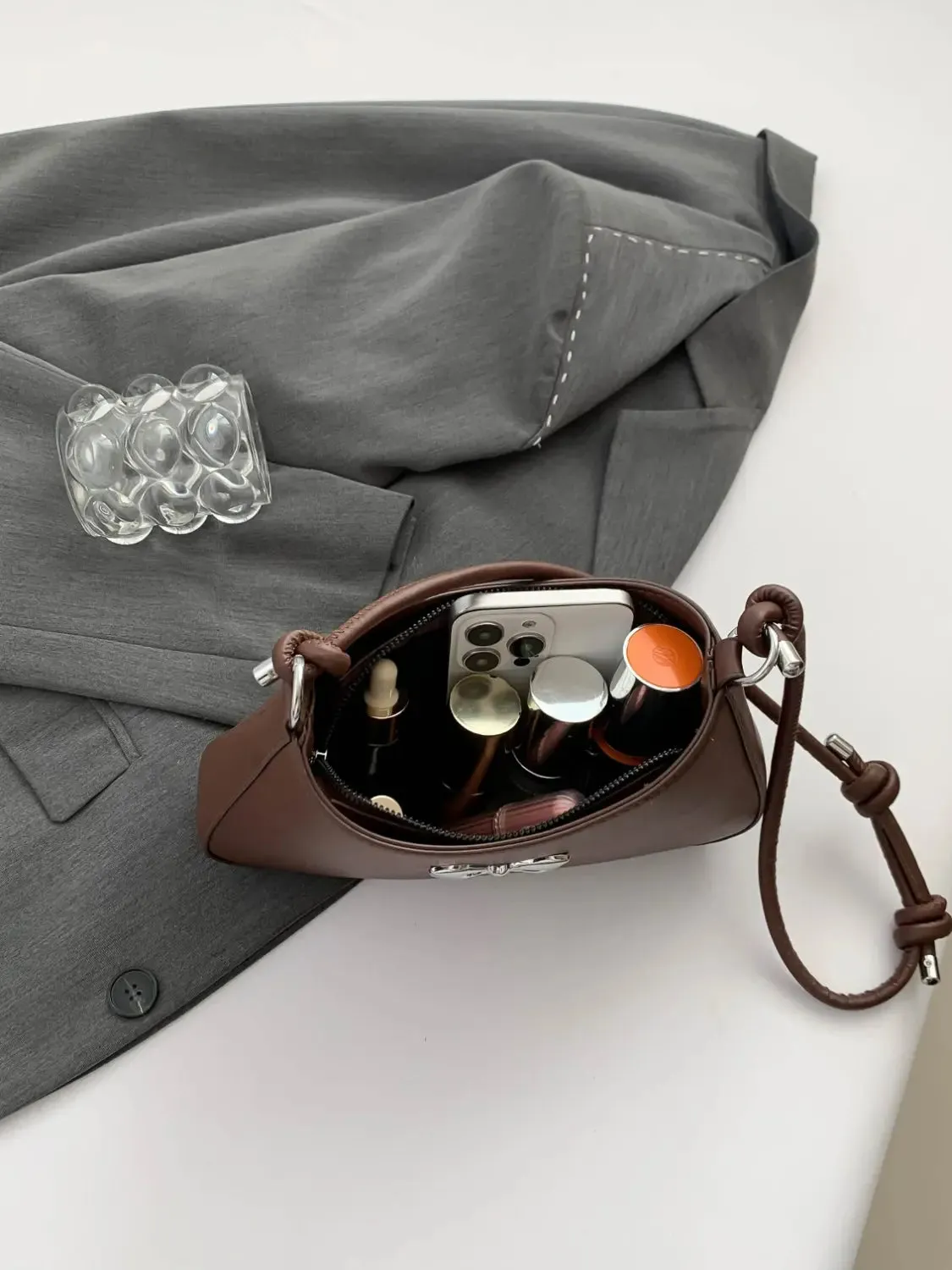 'Talia' Bowknot Leather Shoulder Bag