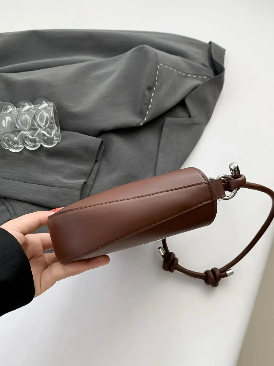'Talia' Bowknot Leather Shoulder Bag