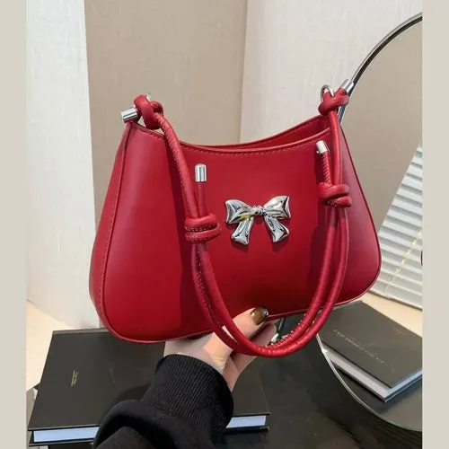 'Talia' Bowknot Leather Shoulder Bag
