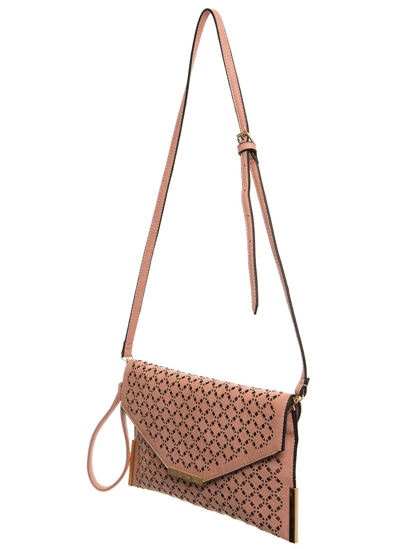 The Ana Laser Cut Messenger - Nude