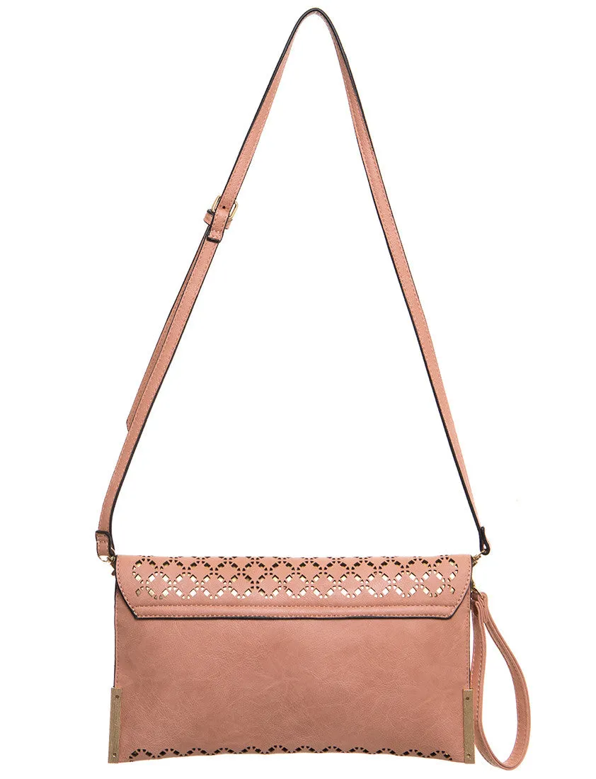 The Ana Laser Cut Messenger - Nude