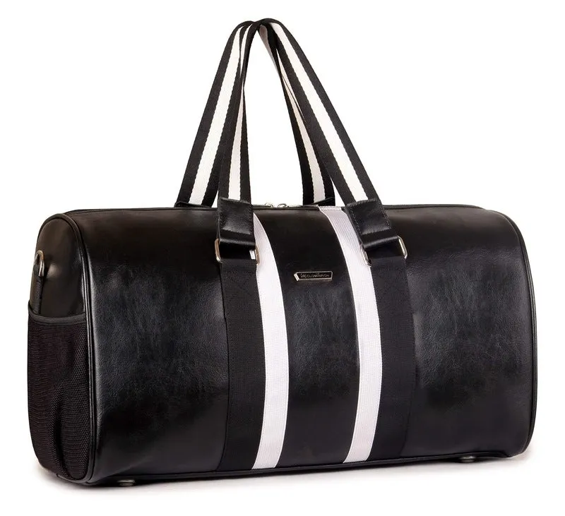 The Clownfish Ace Faux Leather 30 litre Black Travel Duffel Bag
