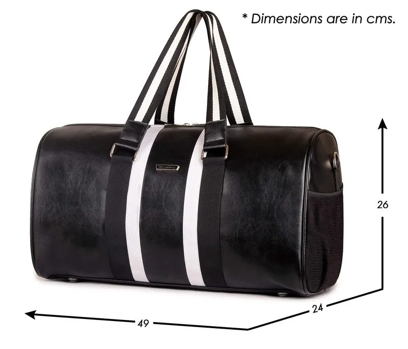 The Clownfish Ace Faux Leather 30 litre Black Travel Duffel Bag