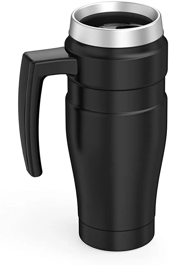 THERMOS Stainless King 16 Ounce Travel Mug with Handle, Matte Black - Retails $52 