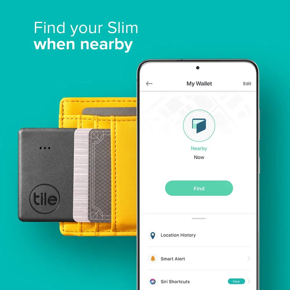 Tile Slim Bluetooth Tracker For Wallet - Black, 1 Pack (2022)