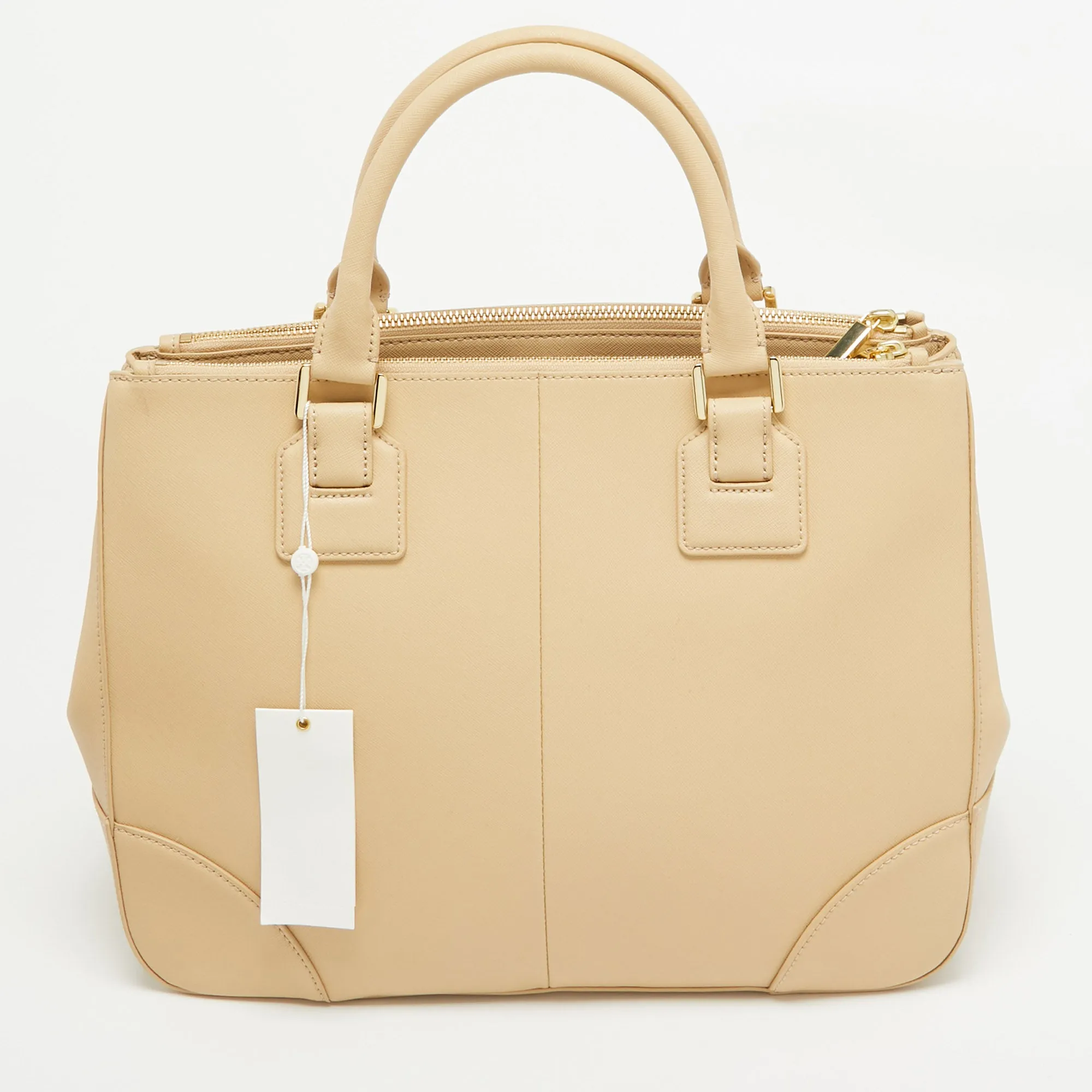 Toasted Wheat Leather Robinson Double Zip Tote