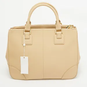 Toasted Wheat Leather Robinson Double Zip Tote