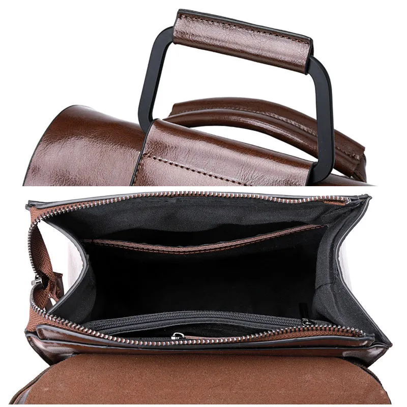 Top Grain Leather Backpack Women Leather Backpack Purse Cowhide Leather Rucksack Natural Cow Leather City Backpack SX366