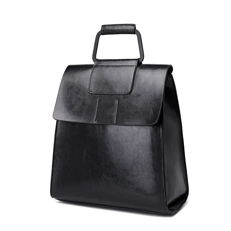 Top Grain Leather Backpack Women Leather Backpack Purse Cowhide Leather Rucksack Natural Cow Leather City Backpack SX366
