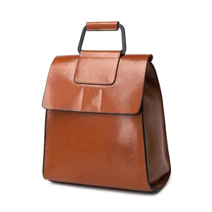 Top Grain Leather Backpack Women Leather Backpack Purse Cowhide Leather Rucksack Natural Cow Leather City Backpack SX366