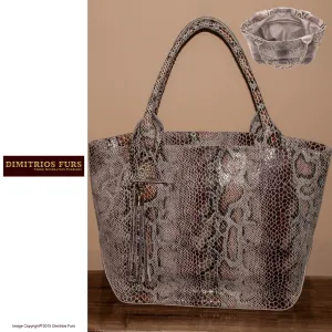Tori Tote - Python Printed Leather Handbag