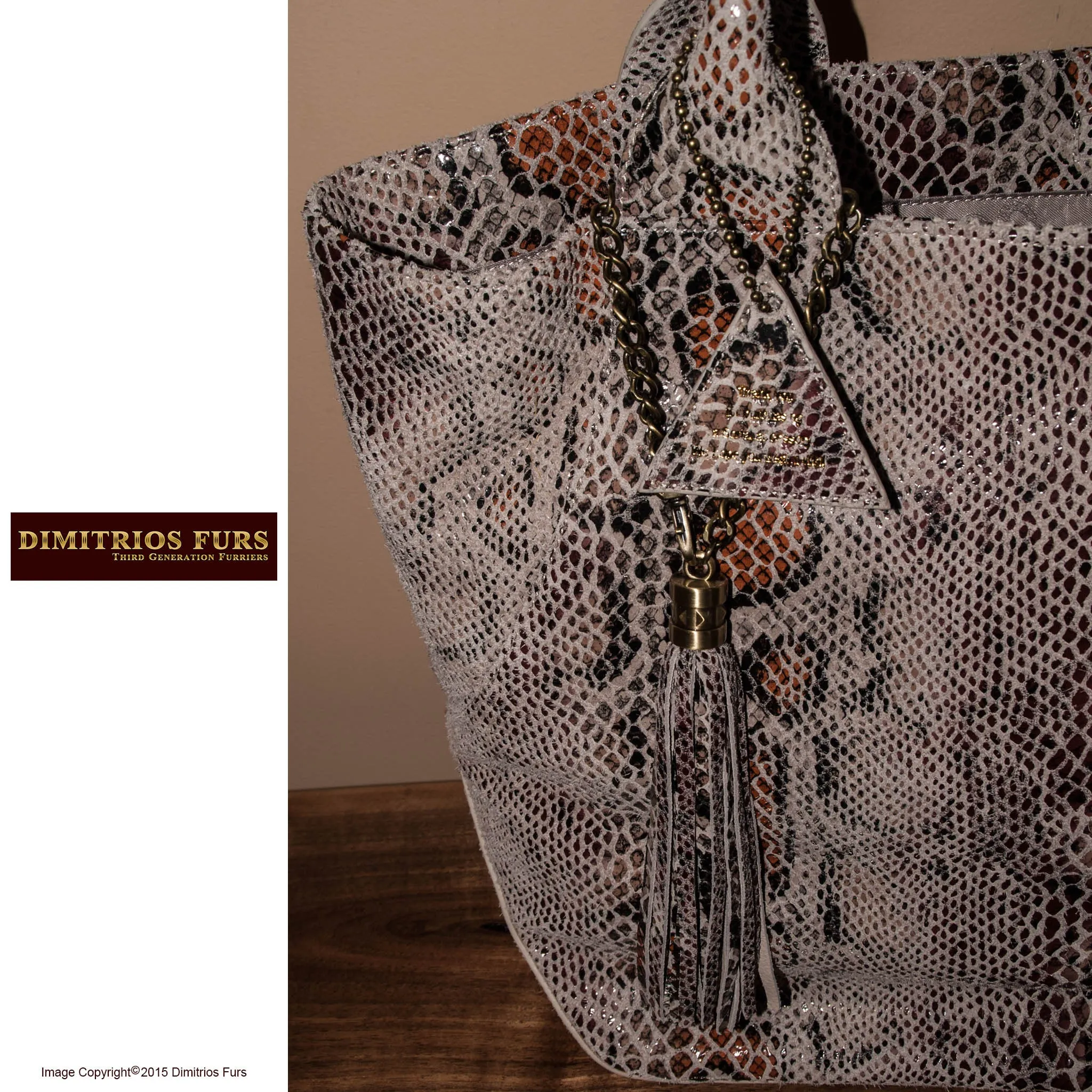 Tori Tote - Python Printed Leather Handbag
