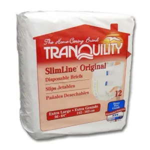Tranquility SlimLine Fitted Briefs Size Extra Large (XL) Case/60 (5 bags of 12)