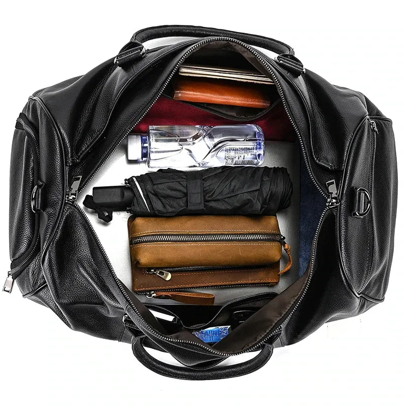 Travel Bag Cow Leather Carry On Luggage Bag