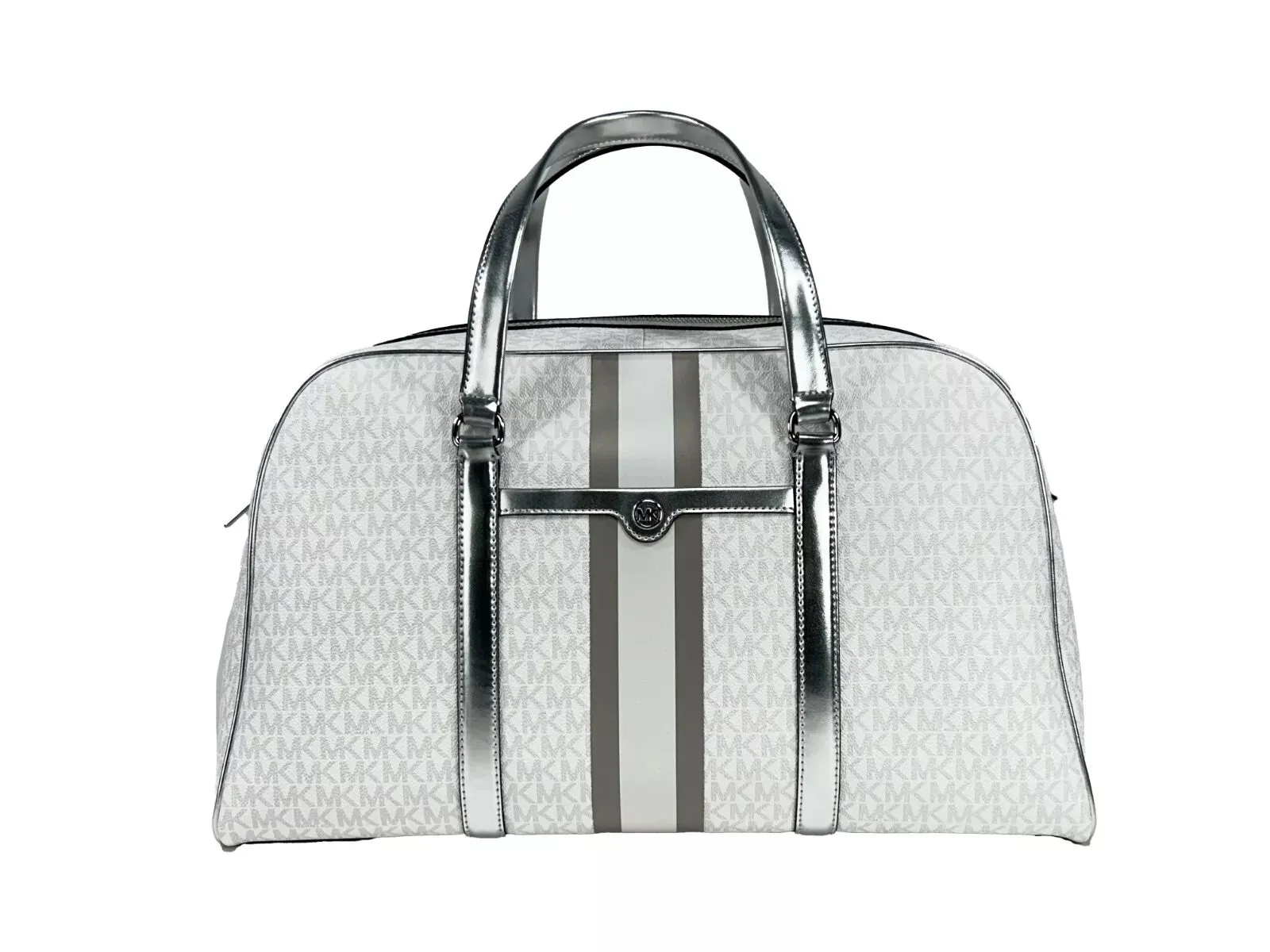 Travel Extra Large PVC Top Zip Weekender Luggage Bag Optic White