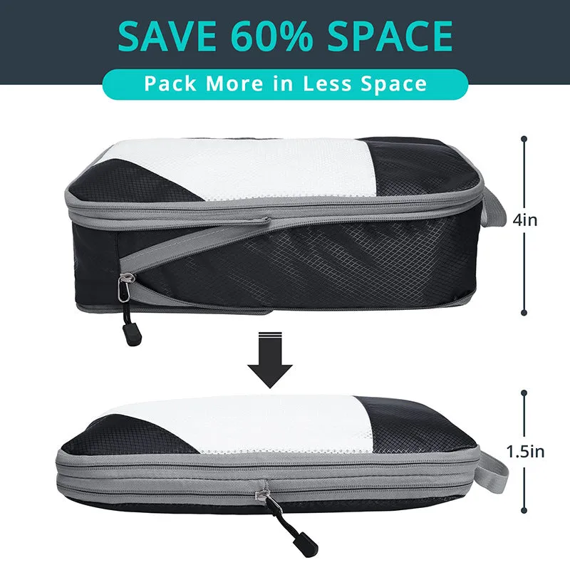 Travel Portable Compression Packing Cubes & Shoe Bags Set