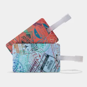 Travelon Set Of 2 Luggage Tags, Passport Stamps