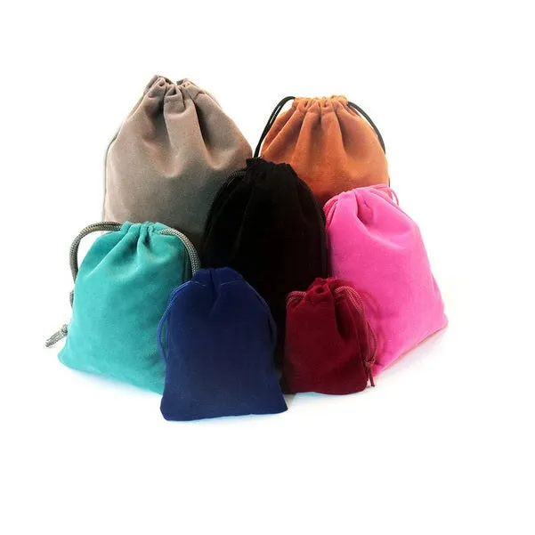 Velvet Drawstring Pouches - Large