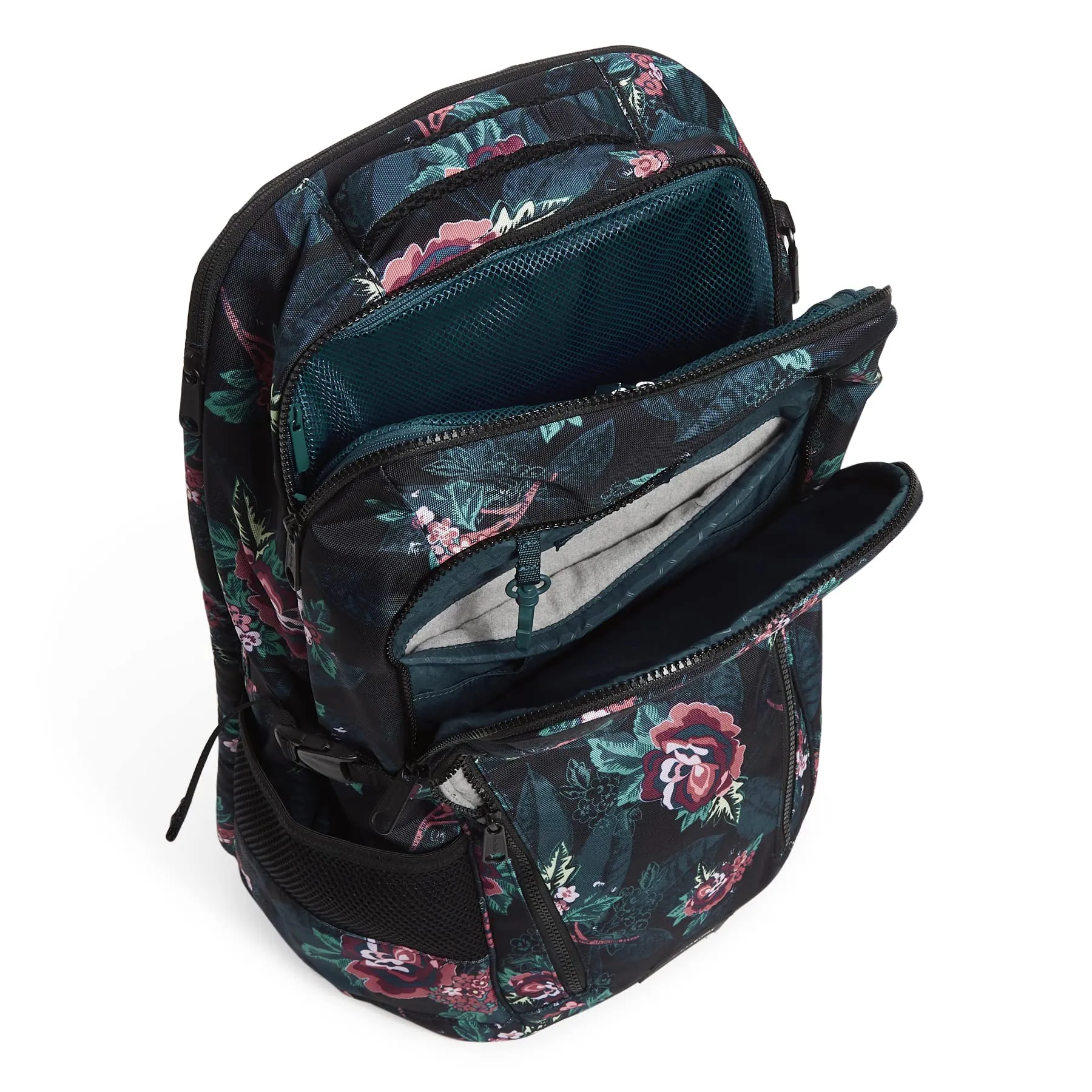 Vera Bradley Women's Recycled Lighten Up Reactive Lay Flat Travel Backpack, Rose Foliage, One Size