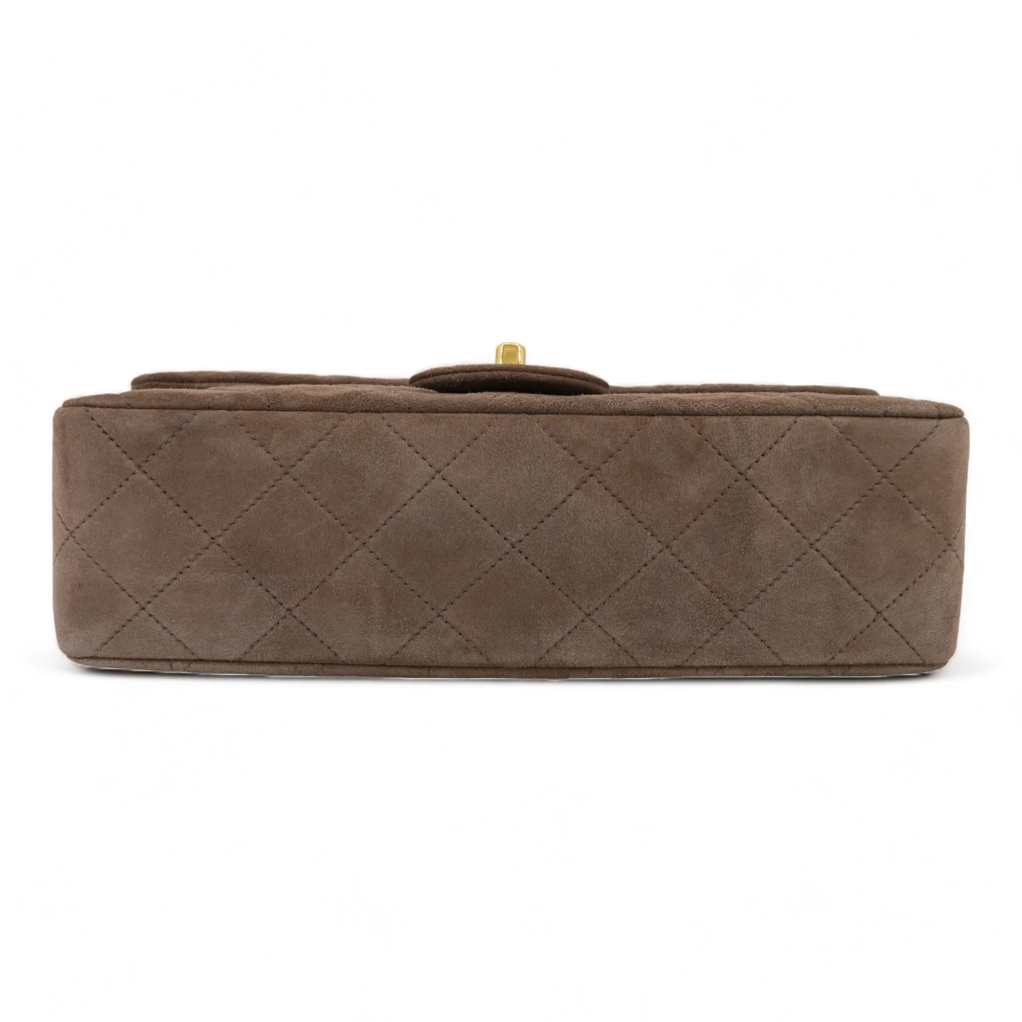 Vintage Brown Suede Small Classic Double Flap Bag