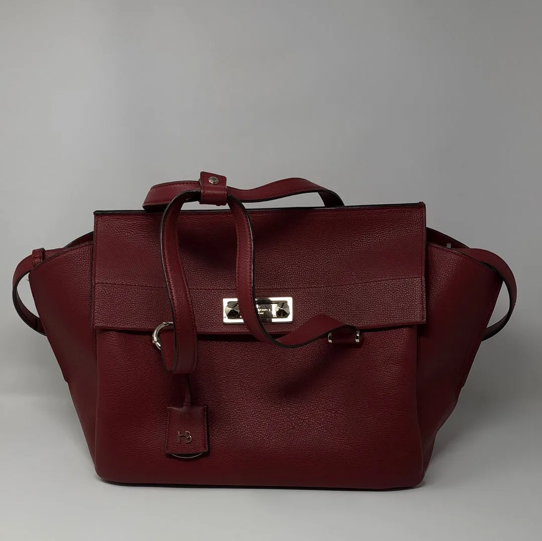 Vintage: Henri Bendel Dark Red Leather Top Handle Bag