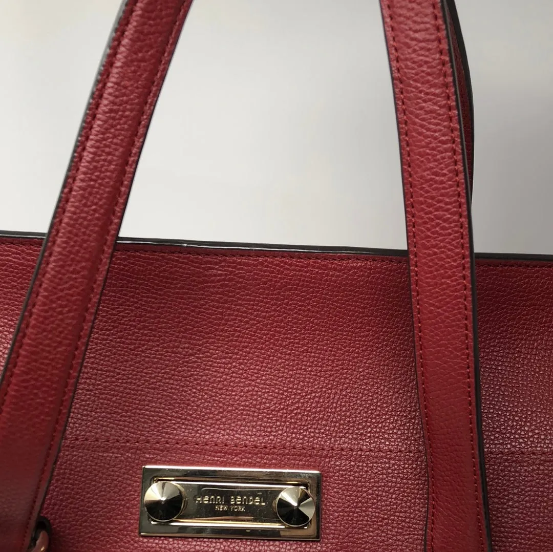 Vintage: Henri Bendel Dark Red Leather Top Handle Bag