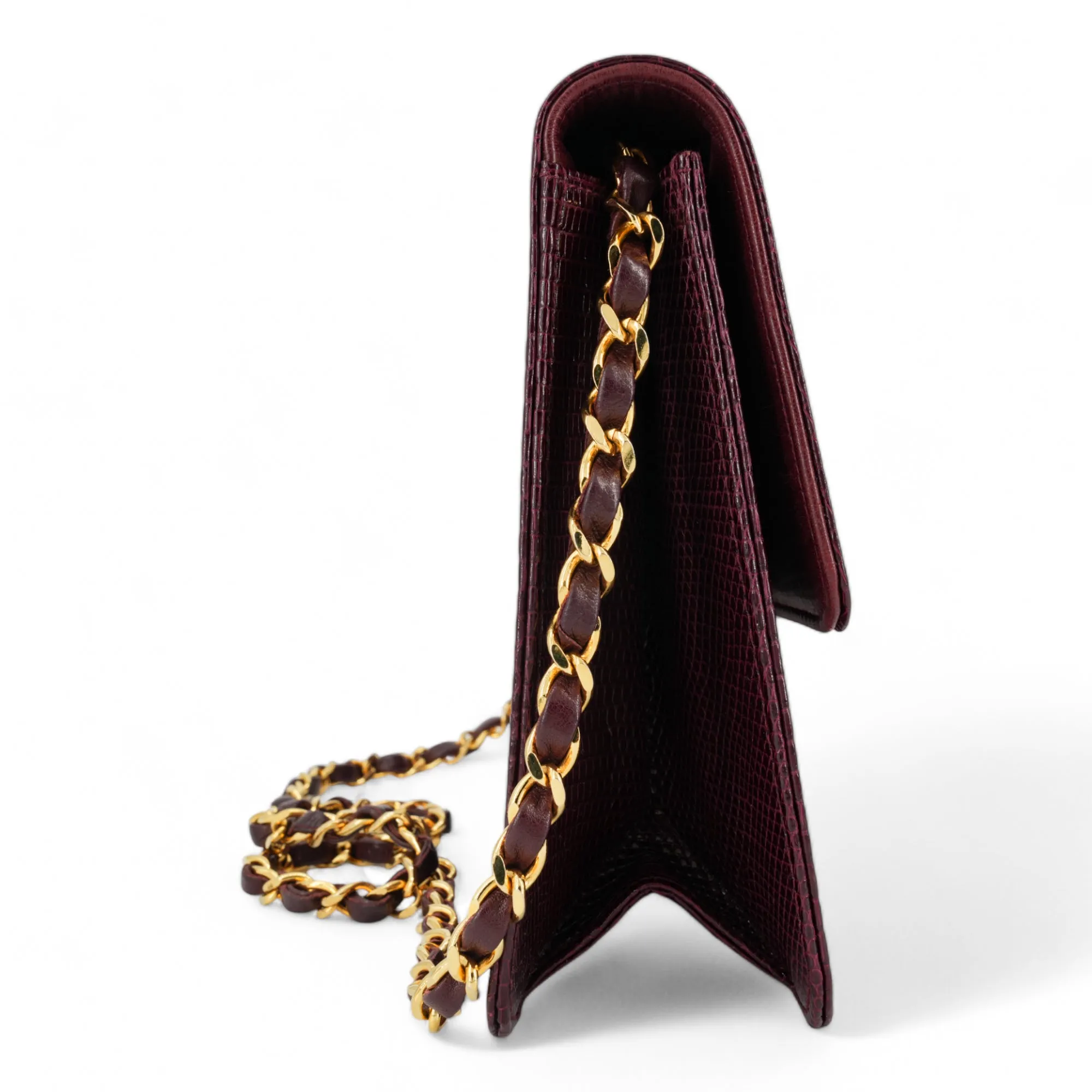 Vintage Purple Lizard Single Flap Bag