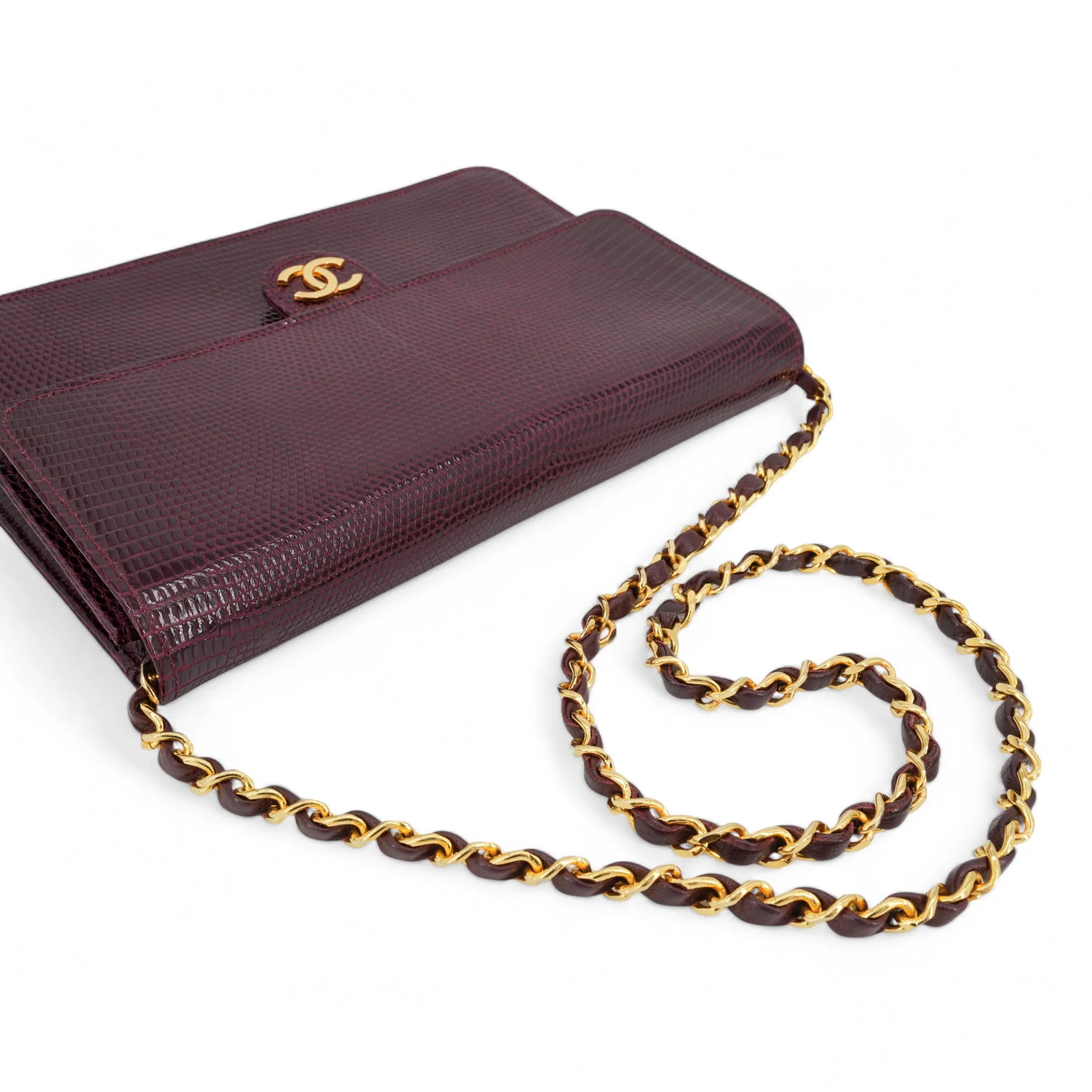 Vintage Purple Lizard Single Flap Bag