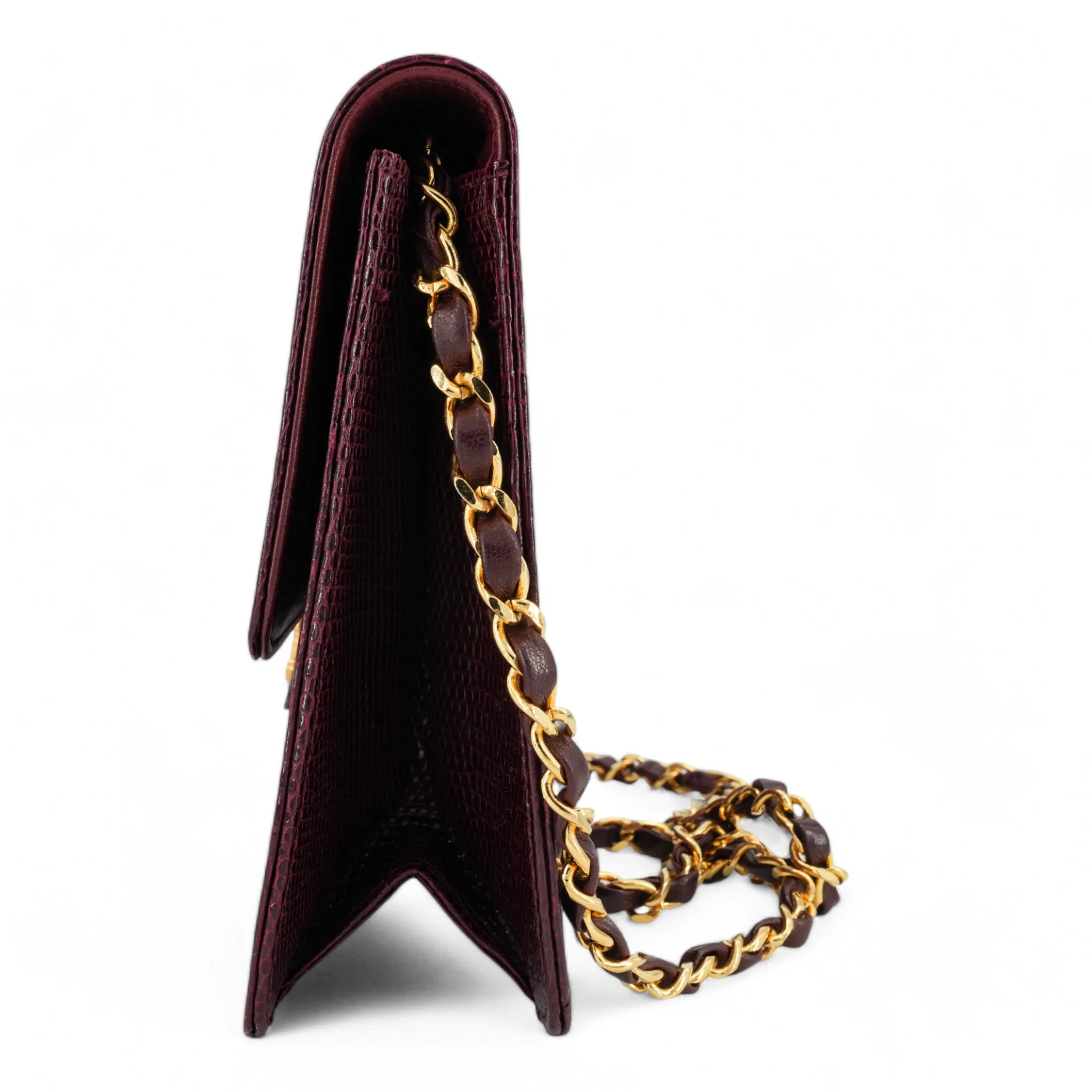 Vintage Purple Lizard Single Flap Bag