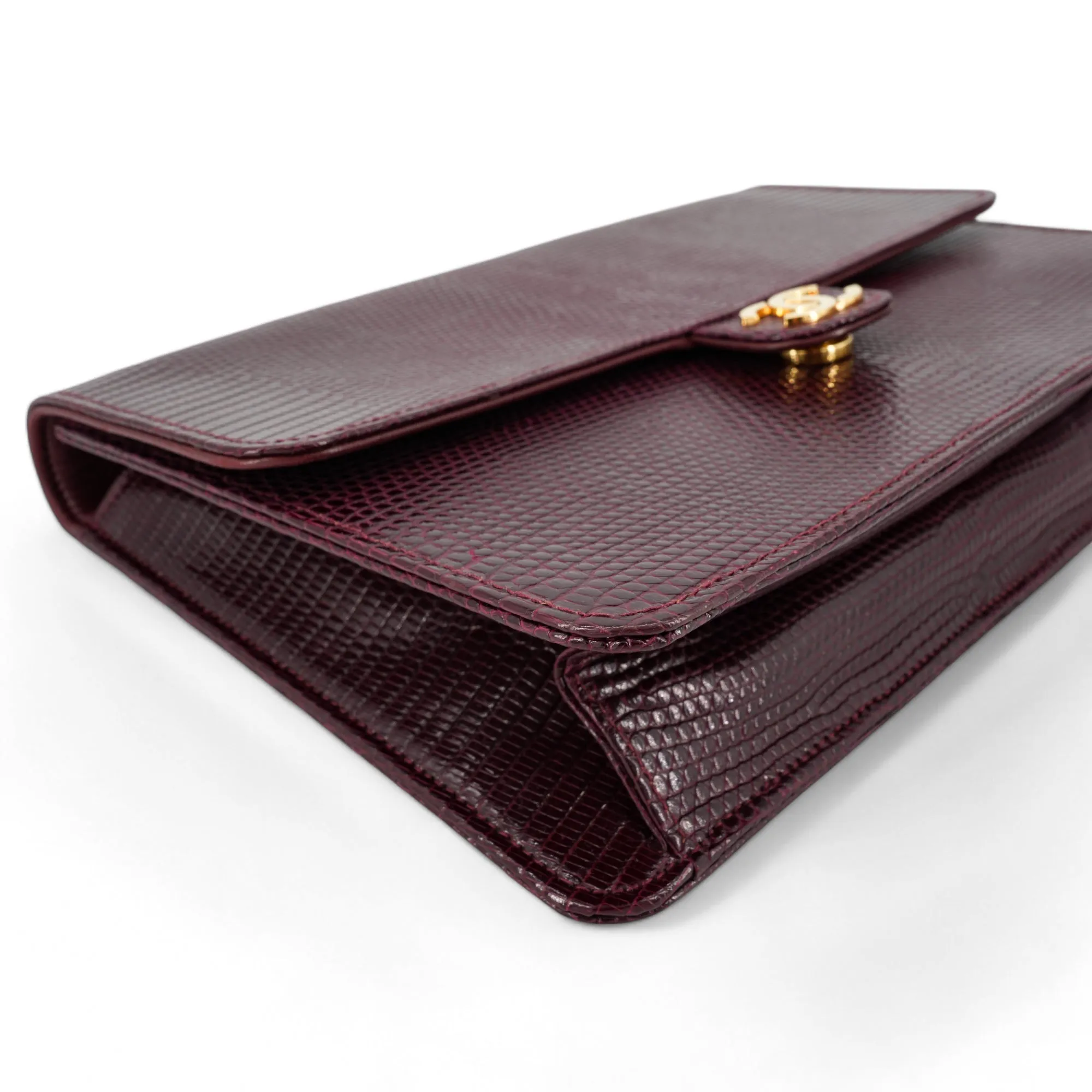 Vintage Purple Lizard Single Flap Bag