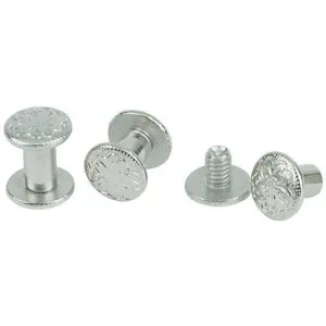 Weaver Leather Chicago Screw Handy Pack Nickel Over Brass, Floral