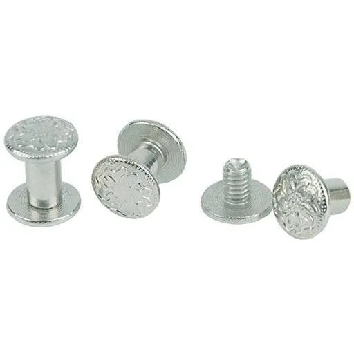 Weaver Leather Chicago Screw Handy Pack Nickel Over Brass, Floral
