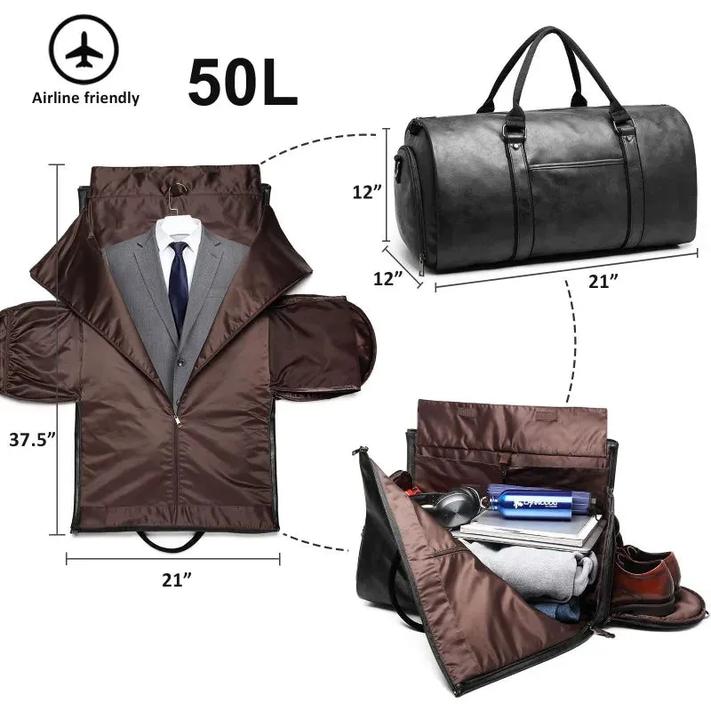 Weekender Garment Duffel – Waterproof Vegan Travel Bag with Shoe Compartment