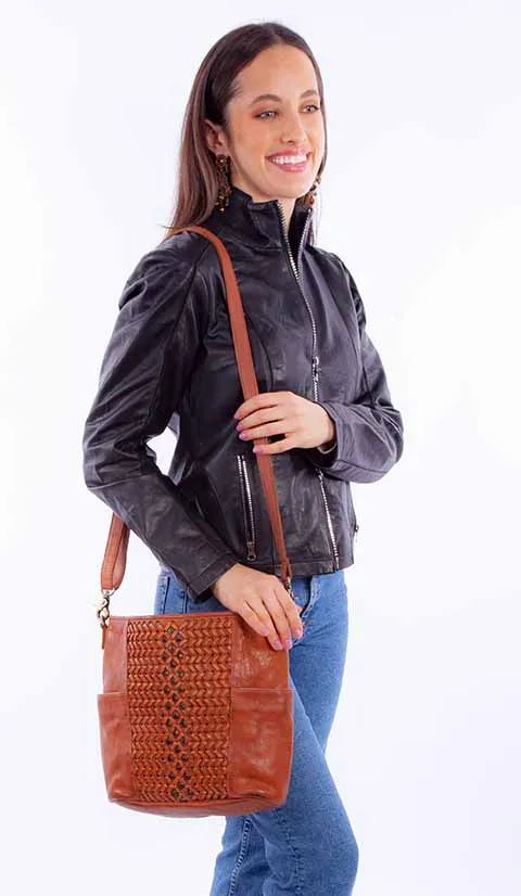 Western Shoulder Bag Leather Crossbody Two Tone