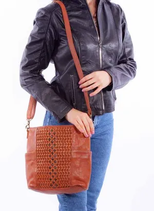 Western Shoulder Bag Leather Crossbody Two Tone