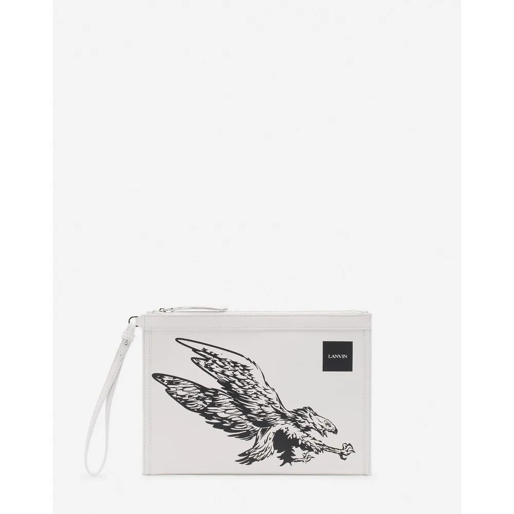 White Leather Men Pouch Wallet