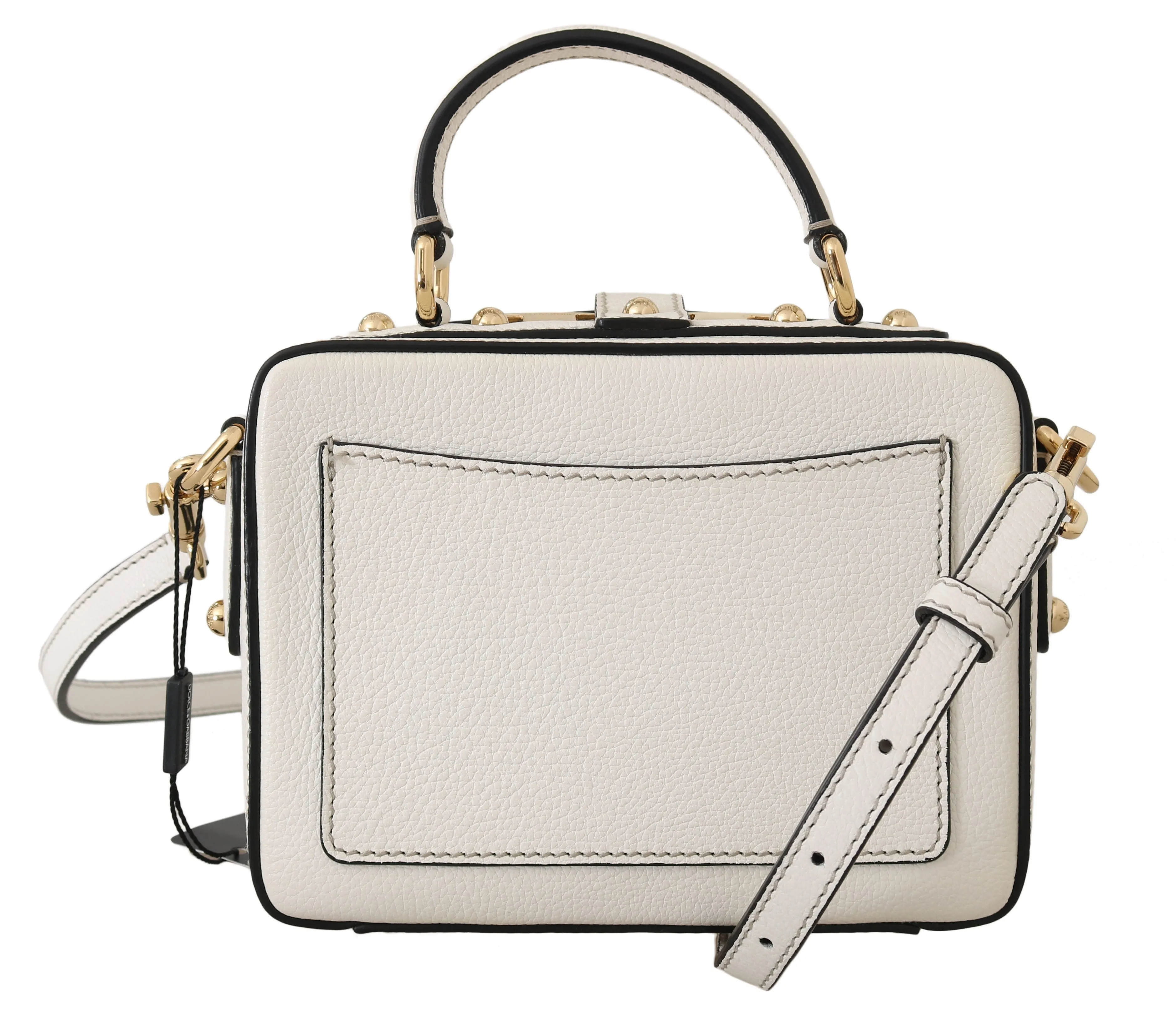 White ROSARIA Leather Hand Shoulder Padlock Purse