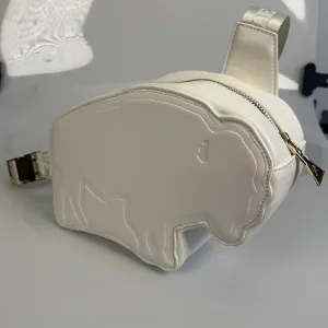 White Signature Buffalo Cross-body Bag