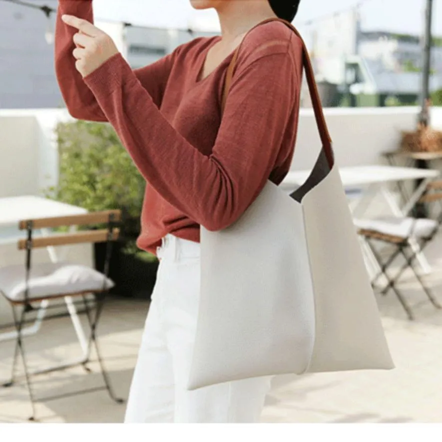 White Slouchy Leather Tote for Women Best Leather Tote Handbags White Leather Tote Bag Women's