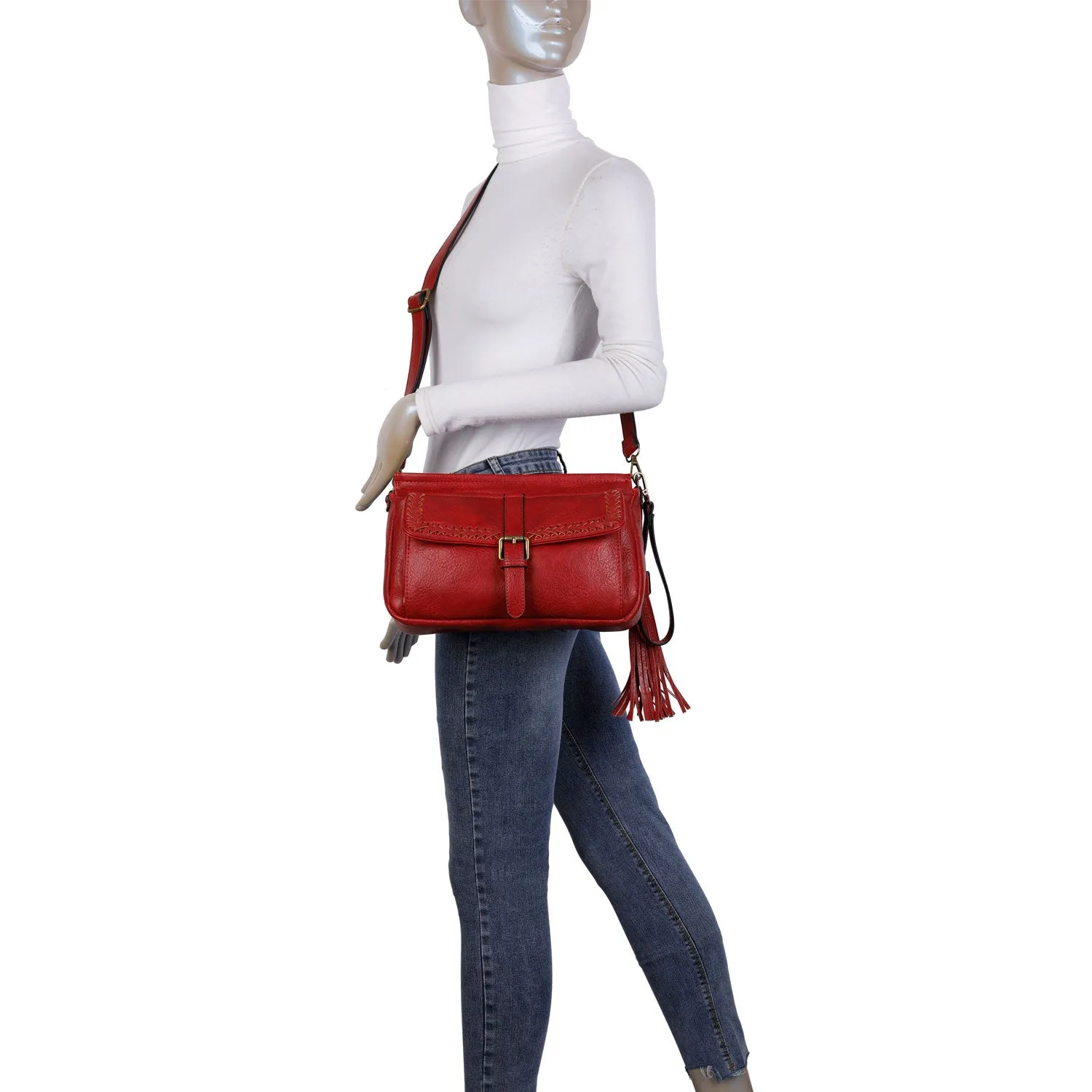 Whitney Messenger Crossbody - Burgundy