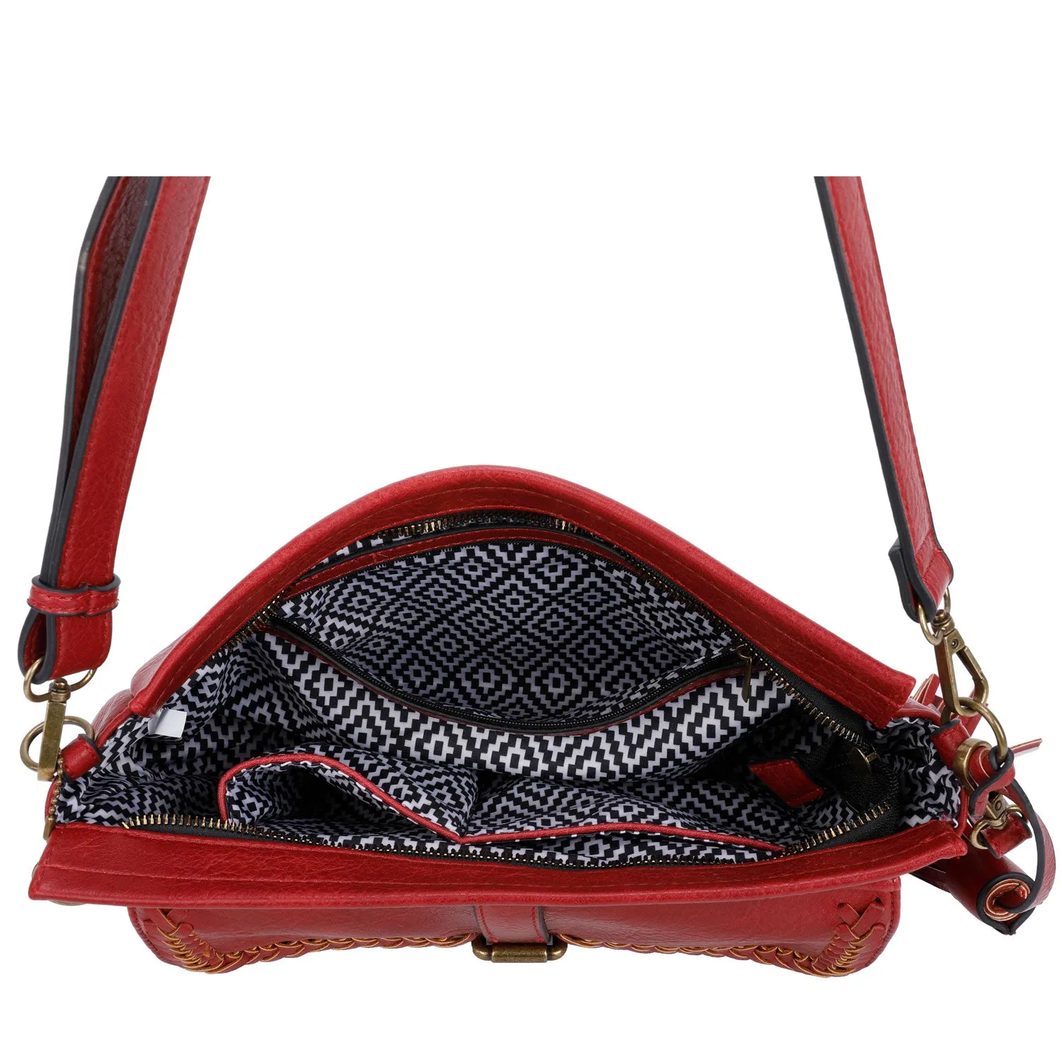 Whitney Messenger Crossbody - Burgundy