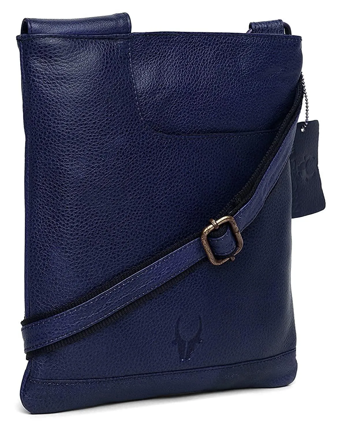 WILDHORN® Leather 8.5 inch Sling Messenger Bag for Men I Multipurpose Crossbody Bag I Travel Bag with Adjustable Strap I Utility Bag I DIMENSION : L-8.5 inch W-0.5 inch H-10.3 inch (Tan Nappa)