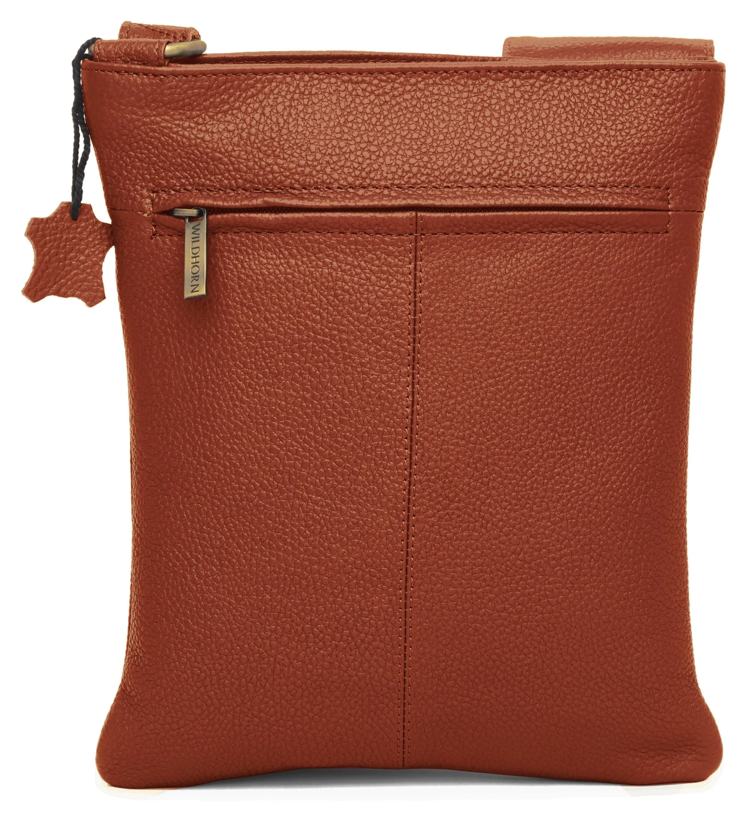 WILDHORN® Leather 8.5 inch Sling Messenger Bag for Men I Multipurpose Crossbody Bag I Travel Bag with Adjustable Strap I Utility Bag I DIMENSION : L-8.5 inch W-0.5 inch H-10.3 inch (Tan Nappa)